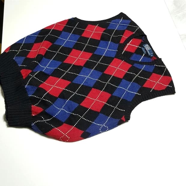 폴로 아가일 니트조끼