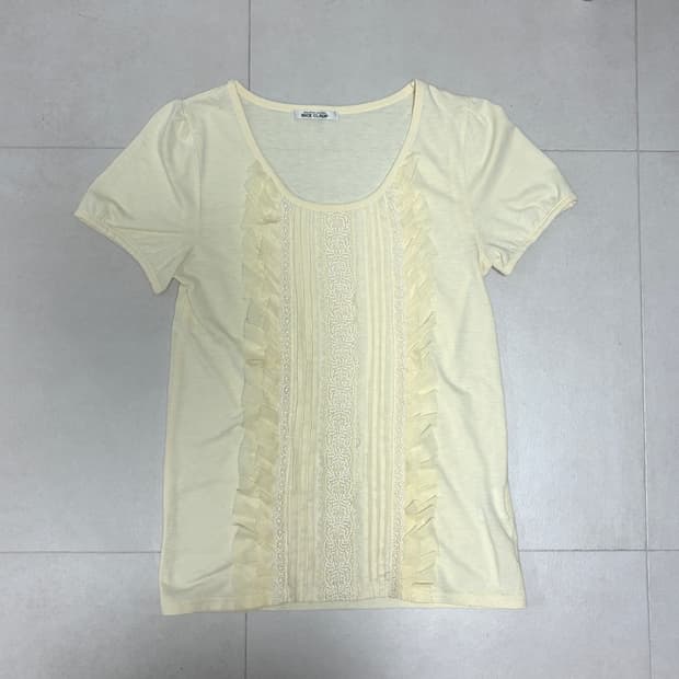NICE CLAUP Japanese Vintage 러플 레이스 반팔