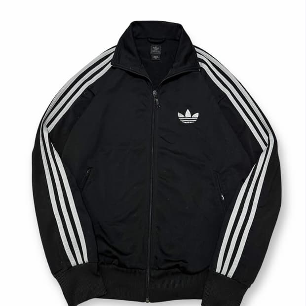 아디다스 구 파이어버드 블랙/실버 트랙탑 져지