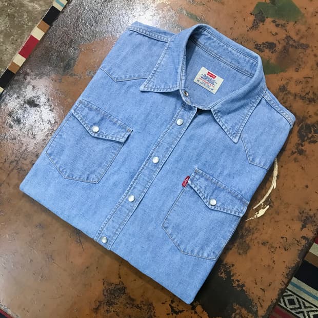 리바이스 연중청 데님 웨스턴 셔츠 청남방 여성 55 66 사이즈