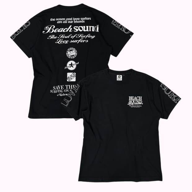 BEACH SOUND logo lettering surfer t