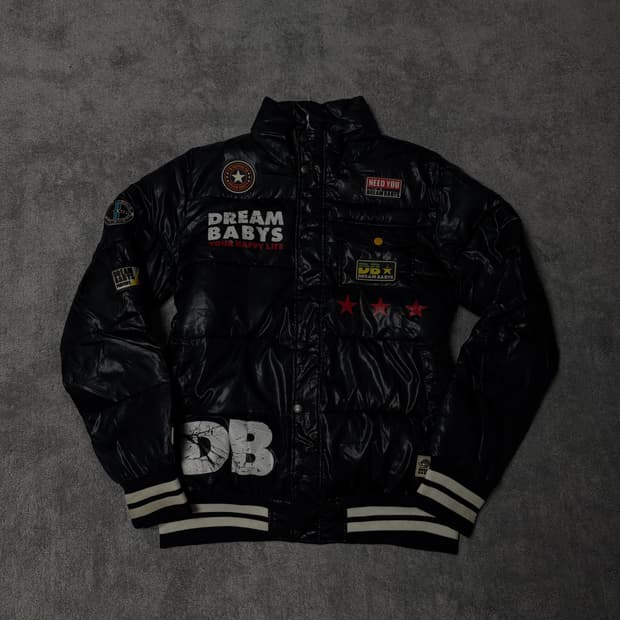 Vintage Y2K punk racing patch jacket