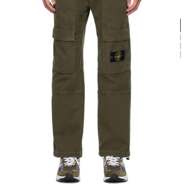 스톤아일랜드 파나마코튼 카고 팬츠 올리브(34)