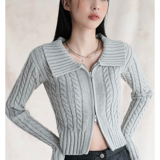 어반드레스 트위스트 투웨이 니트집업 s