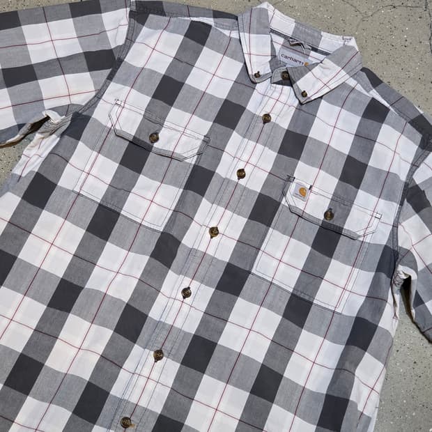 Carhartt 칼하트 그레이체크 반팔셔츠