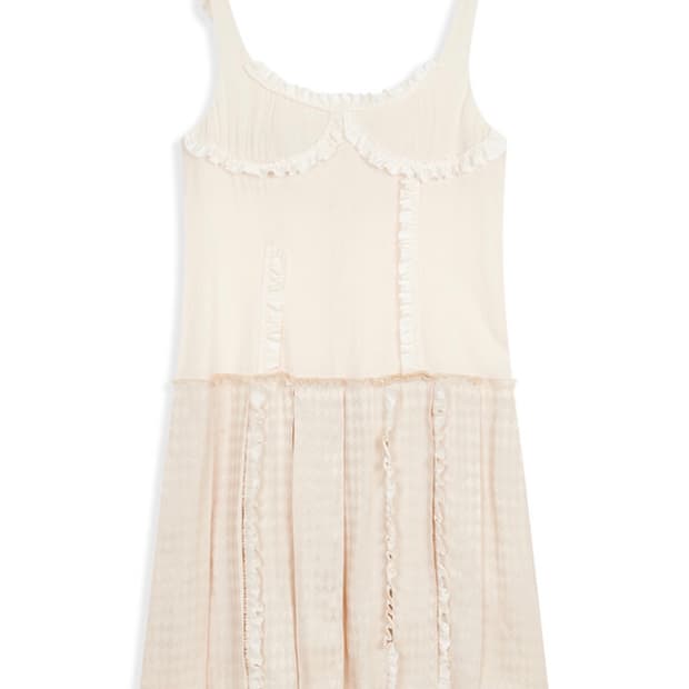 오픈와이와이 flapper pleats dress ivory
