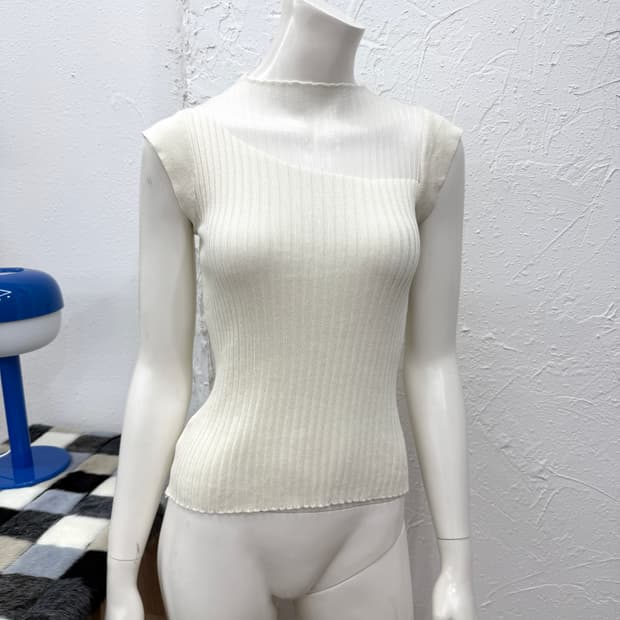 빈티지 아이보리 시스루 슬리브리스