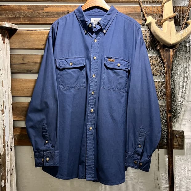 [2XL]칼하트 USA 2포켓 네이비블루 워크 셔츠