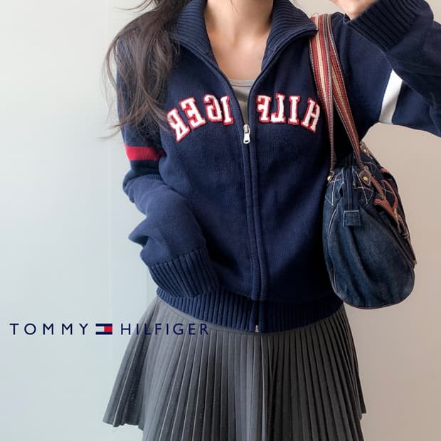 타미힐피거 니트 집업