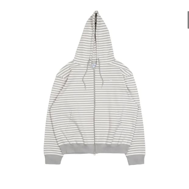 TCM stripe hooded zip-up