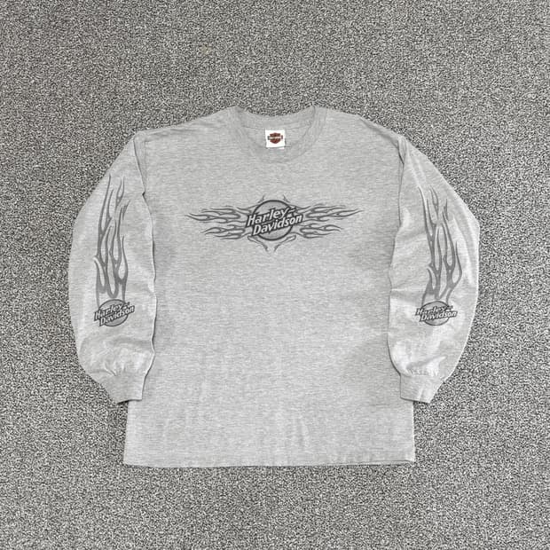 빈티지 할리데이비슨 플레임 롱슬리브 티셔츠