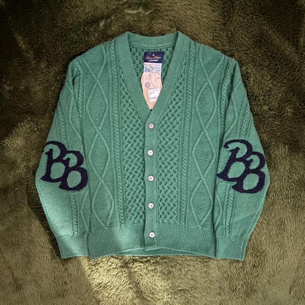 [M] 이스트로그 X 브룩스 브라더스 콜라보 케이블 가디건 그린