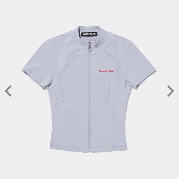 미스치프 모크넥 반팔 집업 블루