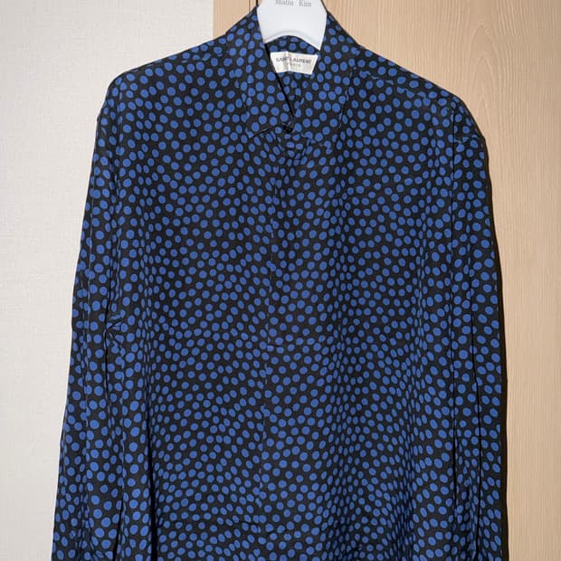 Saint Laurent Polka Dot Silk Long Sleeve