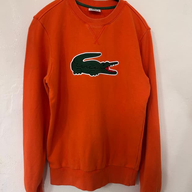 라코스테 빅로고 맨투맨 오렌지 (2사이즈)