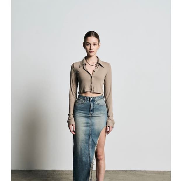 Bohemian seoul  denim skirt