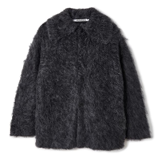 퍼버즈 모헤어 테디 가디건