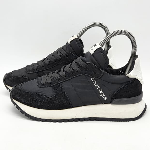 꾸레쥬 우먼스 트레이너 스니커즈 검/흰 (37)