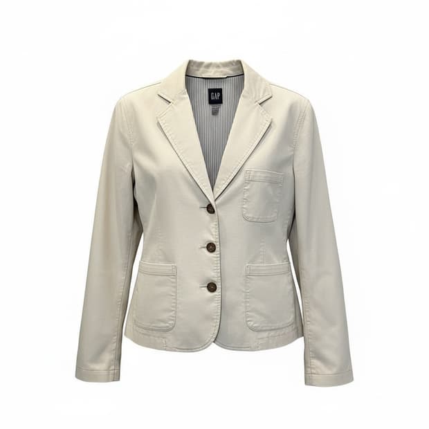 GAP 코듀로이 코튼 블레이저 자켓 쓰리버튼 투포켓 디테일 화이트