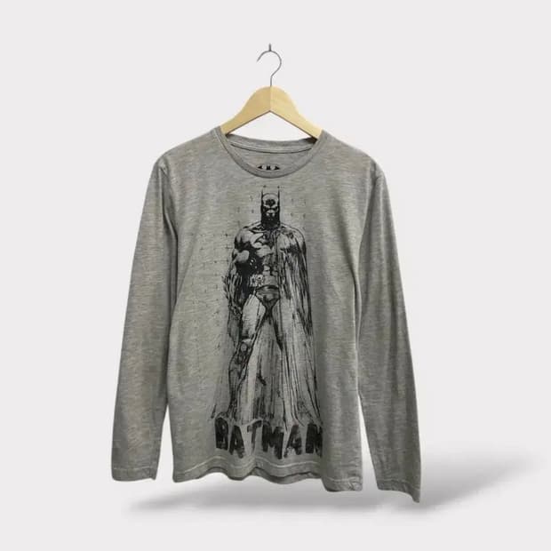 배트맨 Long Sleeve 그레이 티셔츠 M-L