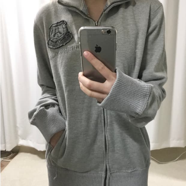 아베크롬비 그레이 코튼 면 집업