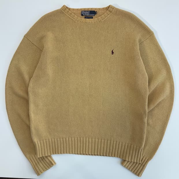 Polo 폴로 랄프로렌 베이지 코튼 라운드 니트