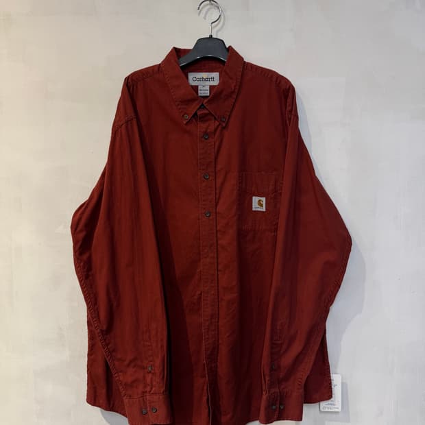 칼하트 오렌지레드 긴팔셔츠