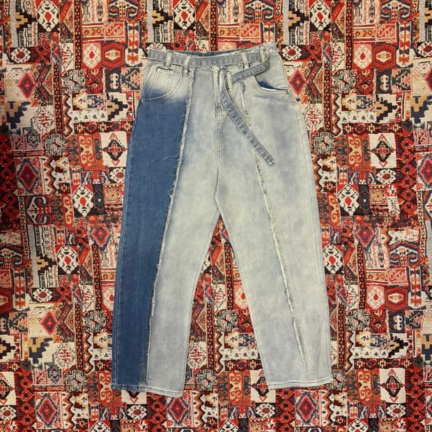 Japanese Vintage Patchwork Denim Jeans