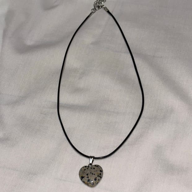 호피 하트 원석 목걸이