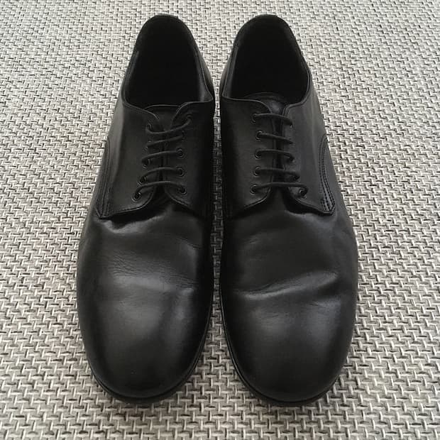 Calf-skin round toe classic derby shoes