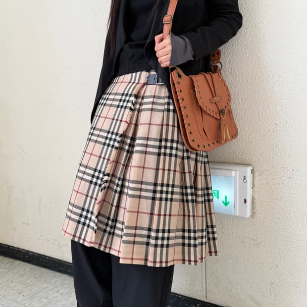 버버리 노바체크 랩스커트