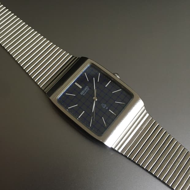 Seiko 70s blue check square quartz