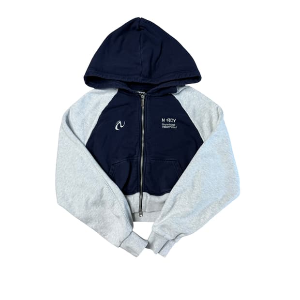 널디 크롭 후드집업