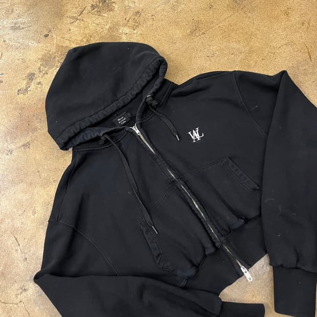 [정품/S] 우알롱 검정색 후드 집업 b19