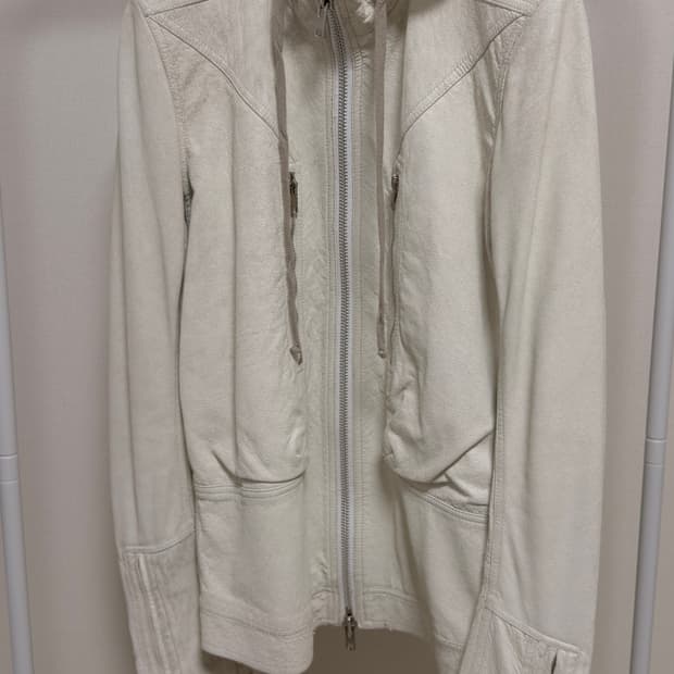 릭오웬스 아카이브 램스킨 화이트 레더자켓50