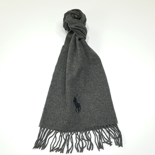 MX554 폴로 90s 이태리판 램스울 그레이 머플러 목도리