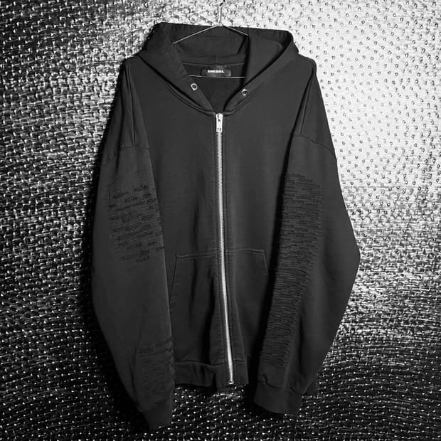 디젤 데미지 슬리브 후드집업