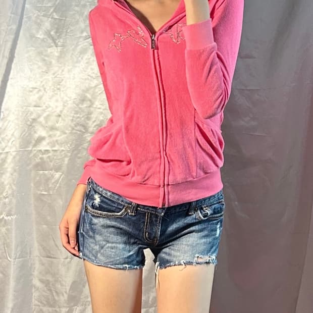 spy gal velvet hood zip-up