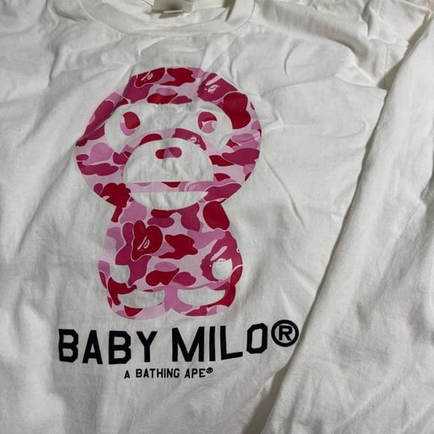 베이프 ABC 카모 베이비 마일로 롱슬리브 티셔츠