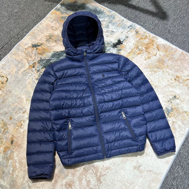 폴로 빈티지 네이비 경량후드패딩