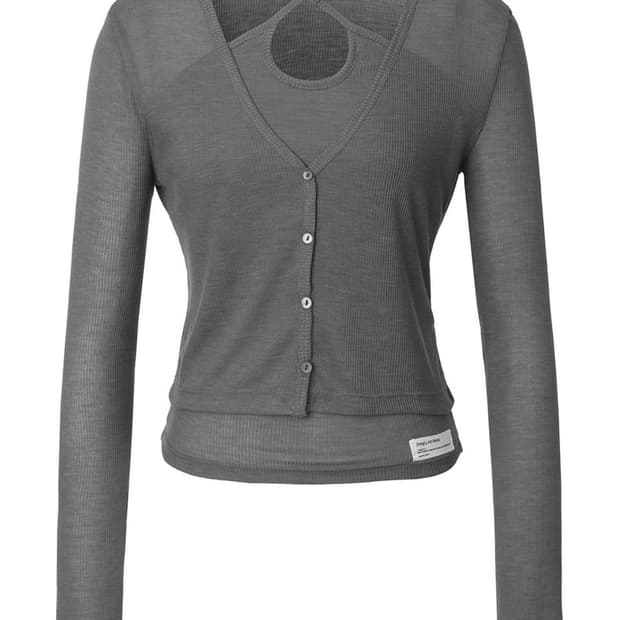 이네기 Silhousette 가디건 세트 그레이