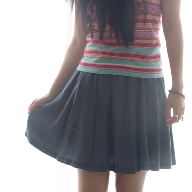 [Hysteric Glamour] Blue Fuckbear Skirt