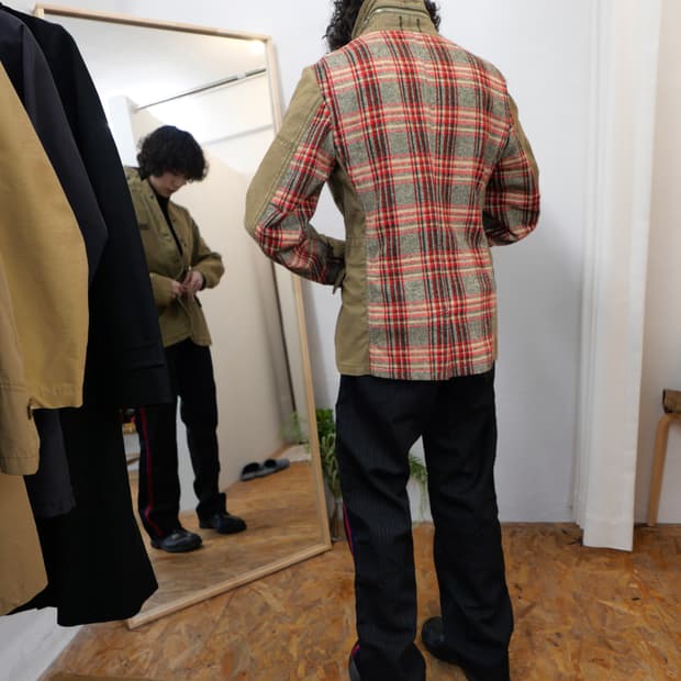 꼼데가르송 옴므 스트라이프 울 트라우저