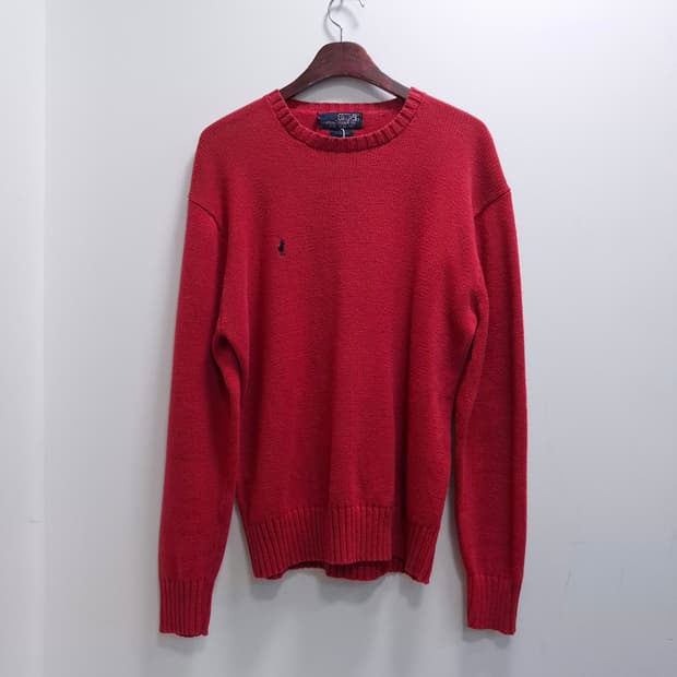 폴로랄프로렌 라운드 레드 니트 100