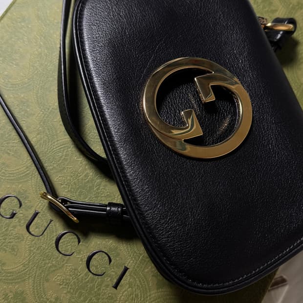 구찌 블론디 미니 숄더백 레더 블랙