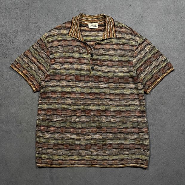 MISSONI 미쏘니 패턴 PK 카라 반팔 니트