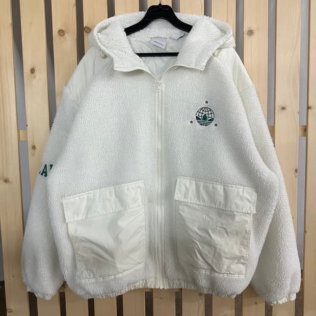 (XL) 아디다스 MC 쉐르파 아이보리 후리스 플리스 자켓