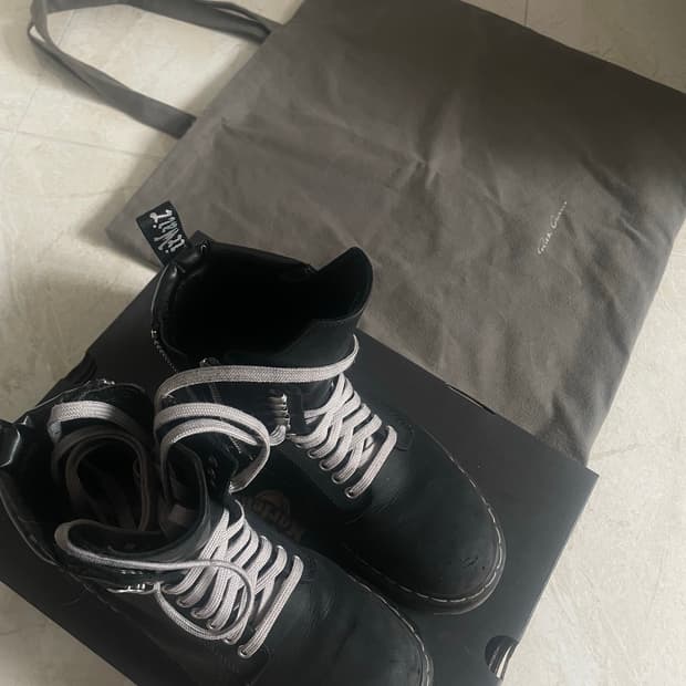 릭오웬스 닥터마틴 쿼드솔 스틸토 부츠UK7