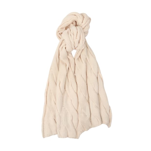폴로 랄프로렌 크림 케이블 니트 롱 머플러