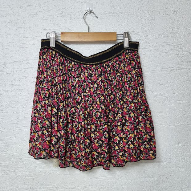 잔꽃 플리츠 밴딩스커트